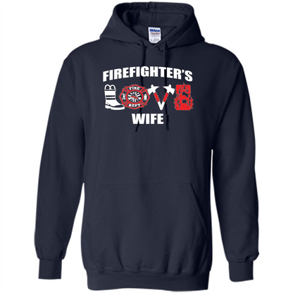 Firefighter Wife Love T-Shirt Navy