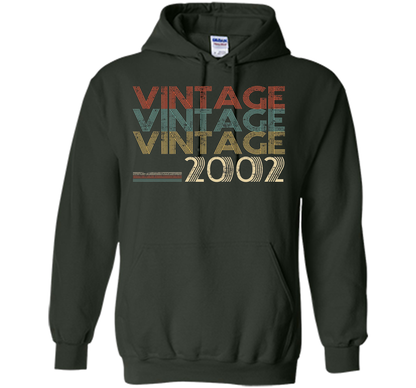 Retro Classic Vintage 2002 - 15th Gift 15 Yrs Years Old cool shirt Forest Green