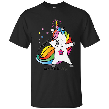 Unicorn Birthday T-shirt Unicorns Are Born In July Black