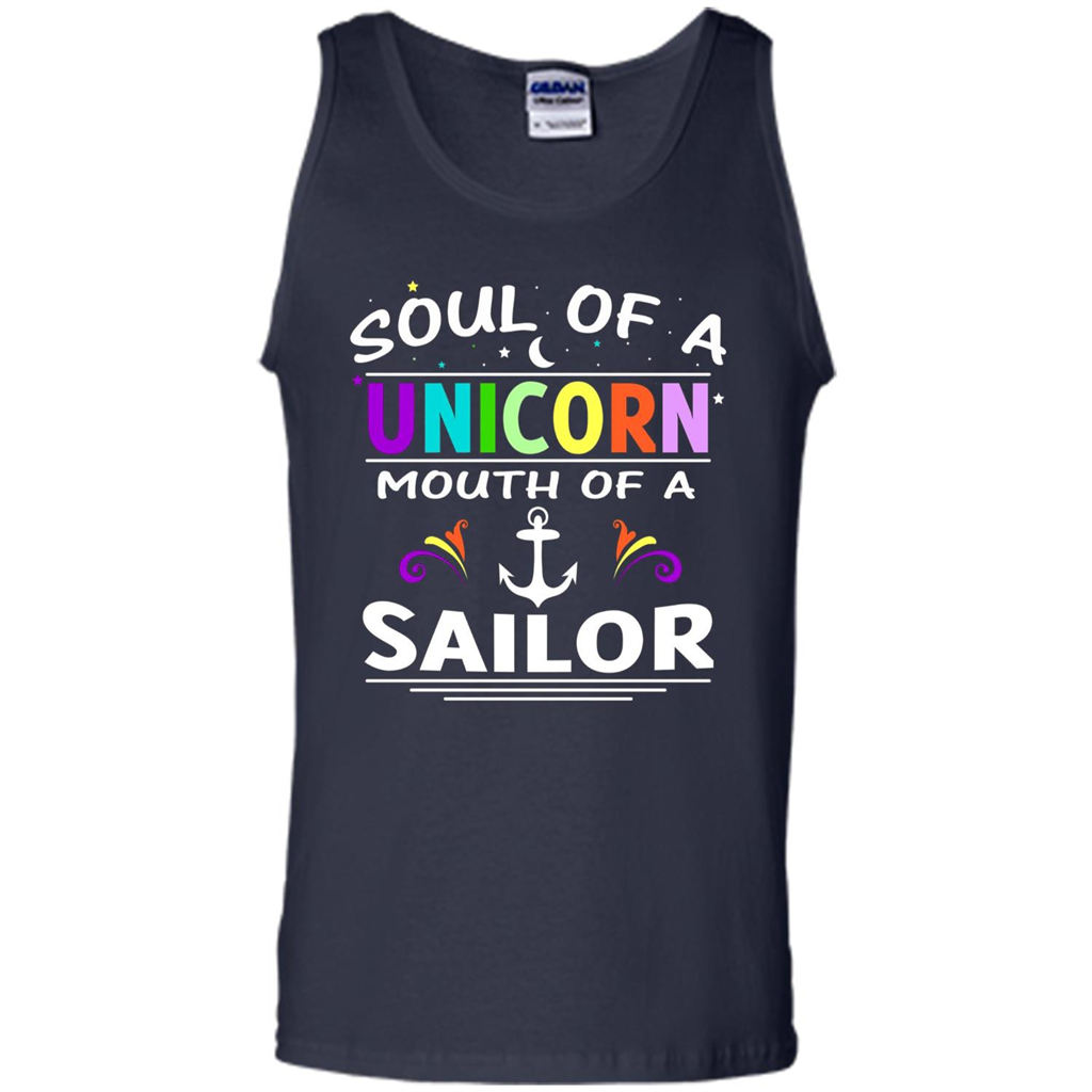 Unicorn Sailor T-shirt Soul Of A Unicorn Mouth Of A Sailor T-shirt Navy