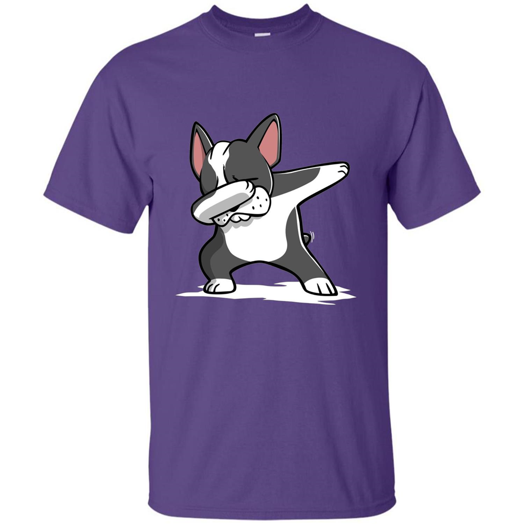 Dabbing Boston Terrier Dog T-Shirt Dab Dance T-shirt Purple