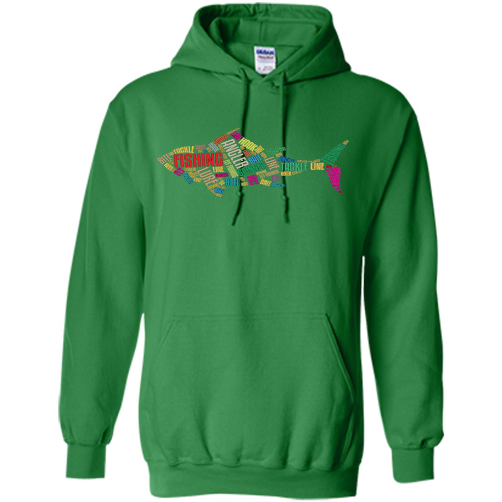 Fishing T-shirt Angler Lure Tackle Hook Reel Irish Green