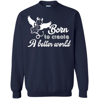 Baby T-shirt Born To Create A better World T-shirt Navy