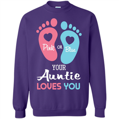 Baby T-shirt Pink Or Blue Your Auntie Loves You Orange