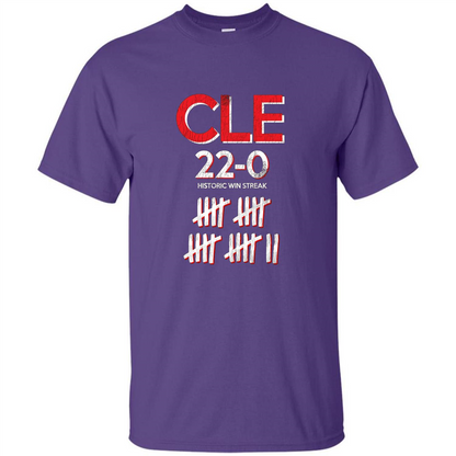 Baseball T-shirt Historic Win Streak 22-0 T-Shirt Purple