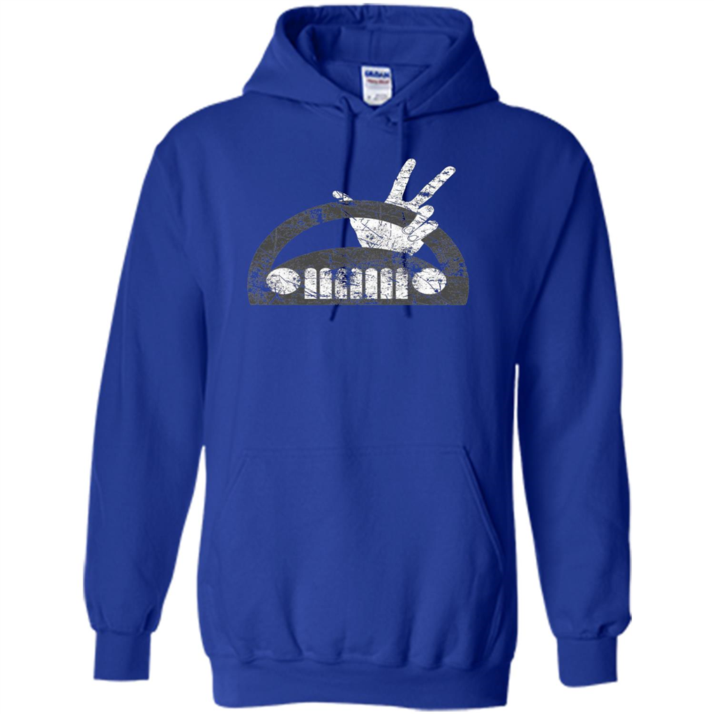 The Jeep Wave You Get It or You Don't Distressed T-Shirt Royal