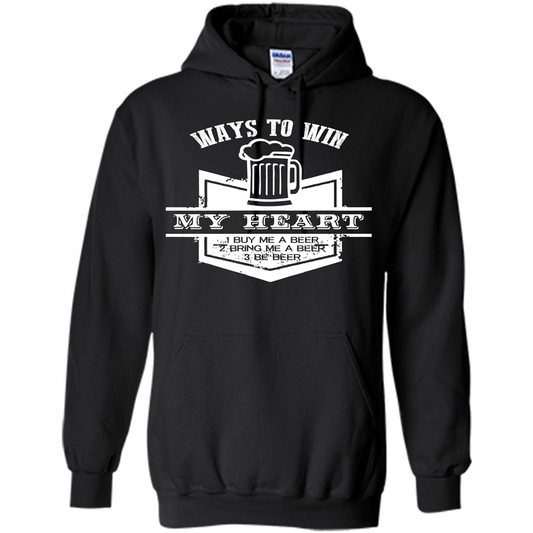 Beer T-shirt Ways To Win My Heart Black