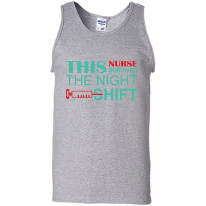 Nurse T-shirt This Nurse Survived The Night Shift Sport Grey