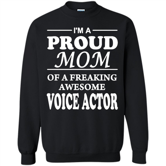 Funny Mommy Gift T-shirt Proud Mom Of A Voice Actor T-shirts Black
