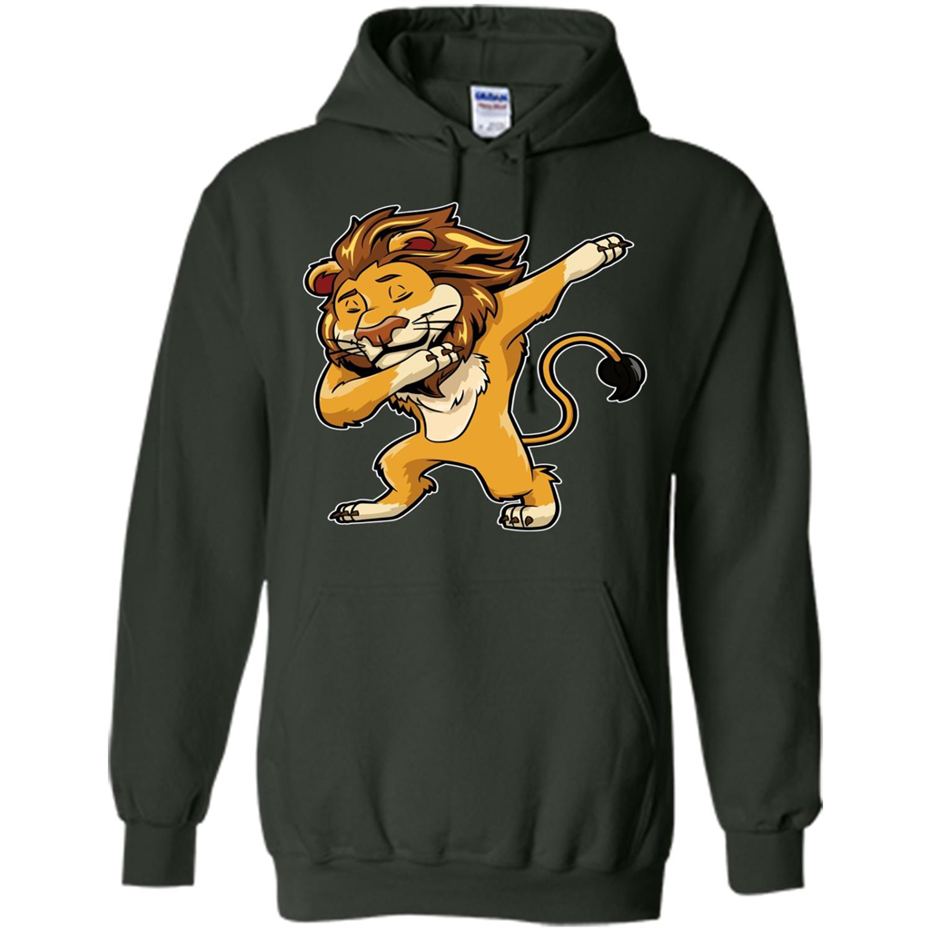 Lion Dabbing T-shirt Dab Cat Dance Forest Green