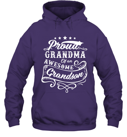 Proud Grandma Of An Awesome Grandson Shirt Hoodie Hoodie Purple