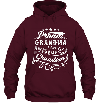 Proud Grandma Of An Awesome Grandson Shirt Hoodie Hoodie Maroon