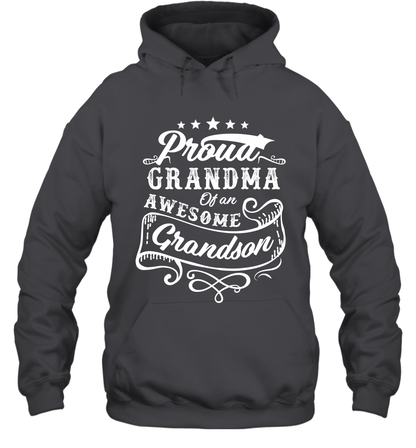Proud Grandma Of An Awesome Grandson Shirt Hoodie Hoodie Dark Heather