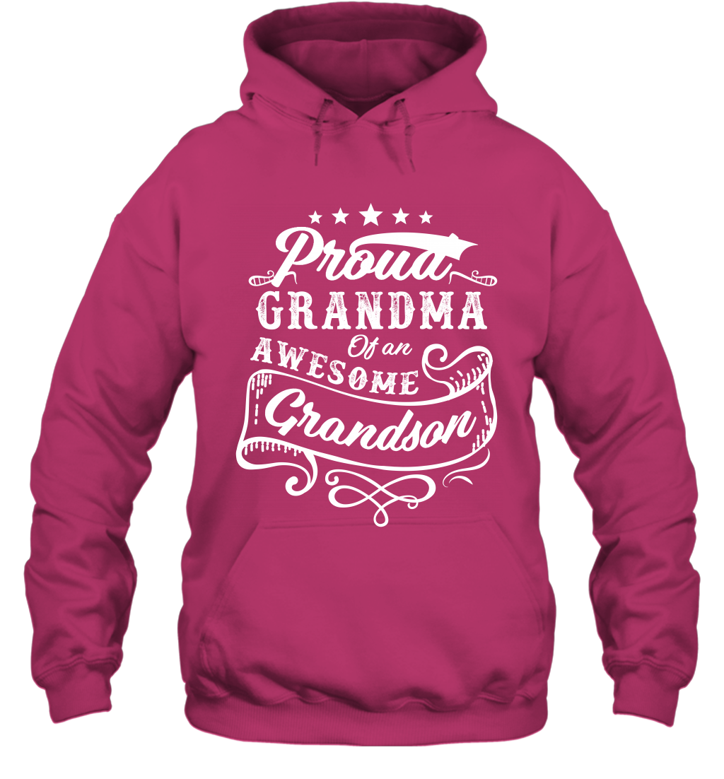 Proud Grandma Of An Awesome Grandson Shirt Hoodie Hoodie Heliconia