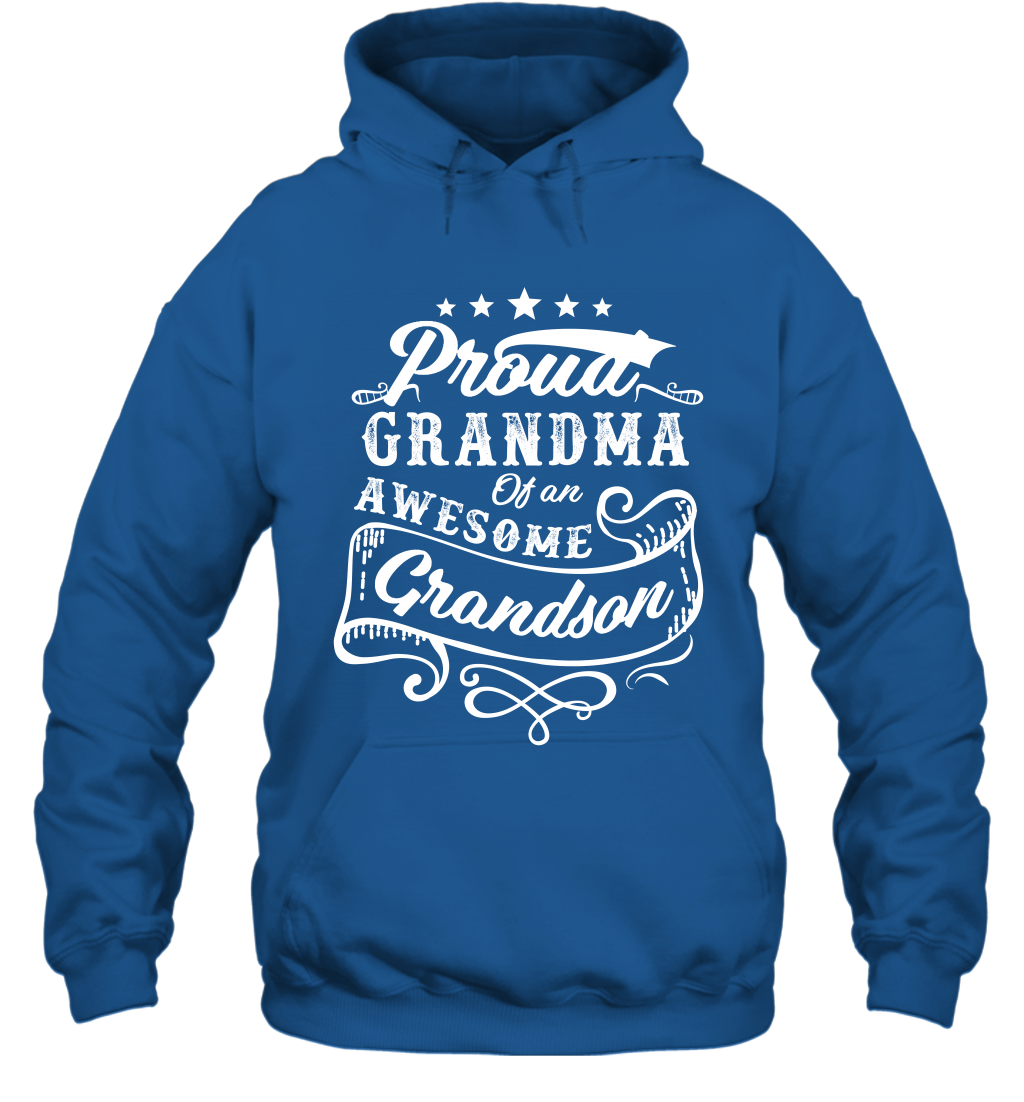 Proud Grandma Of An Awesome Grandson Shirt Hoodie Hoodie Royal