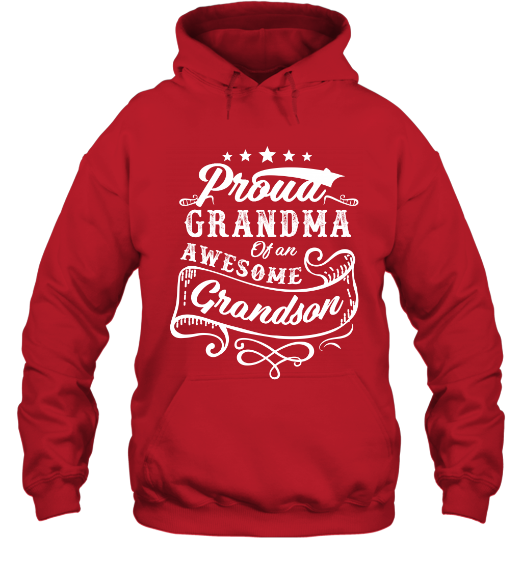 Proud Grandma Of An Awesome Grandson Shirt Hoodie Hoodie Red