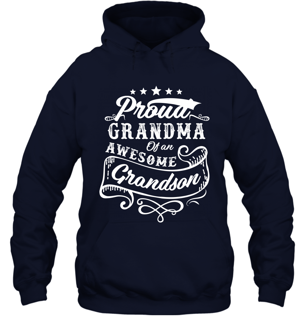 Proud Grandma Of An Awesome Grandson Shirt Hoodie Hoodie Navy