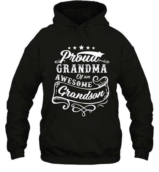 Proud Grandma Of An Awesome Grandson Shirt Hoodie Hoodie Black