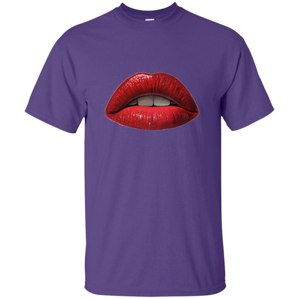 Red Lips T-shirt with Red Lips Art T-shirt Purple