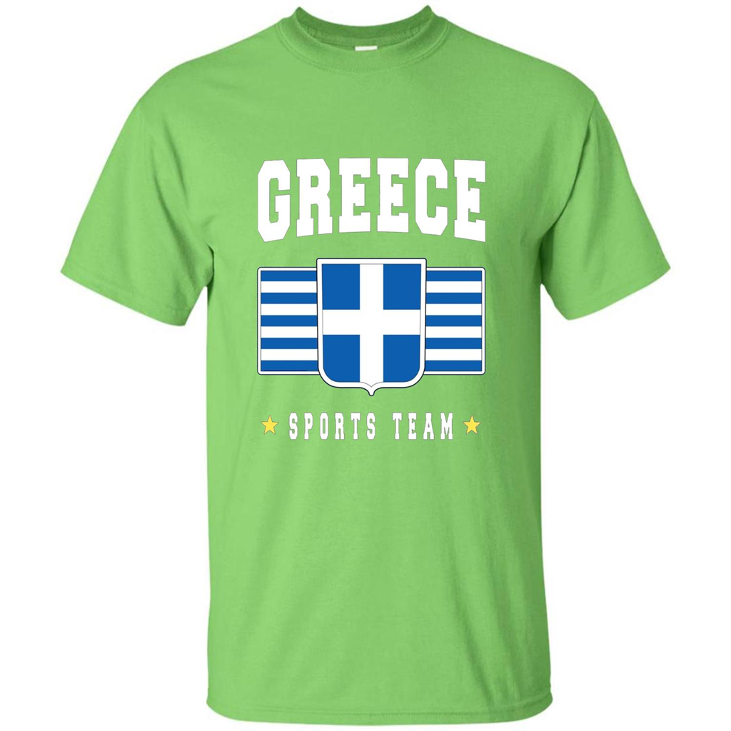 GREECE T-shirt Greek Flag T-shirt Sports Team Lime