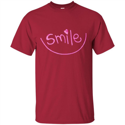 Smile Happy Motivational Smiley Face T-Shirts Cardinal