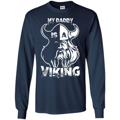 Family T-shirt My Daddy Is A Viking T-shirt Navy