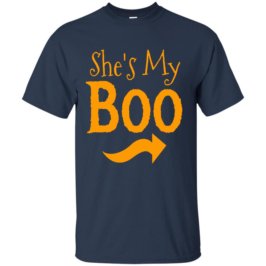 She's My Boo - Halloween Couples T-shirts For Him and Her Navy