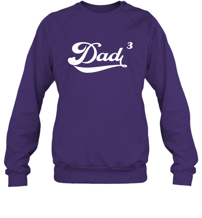 Dad 3 Cubed Dad To The Third Power Three Kids Shirt Sweatshirt Sweatshirt Purple