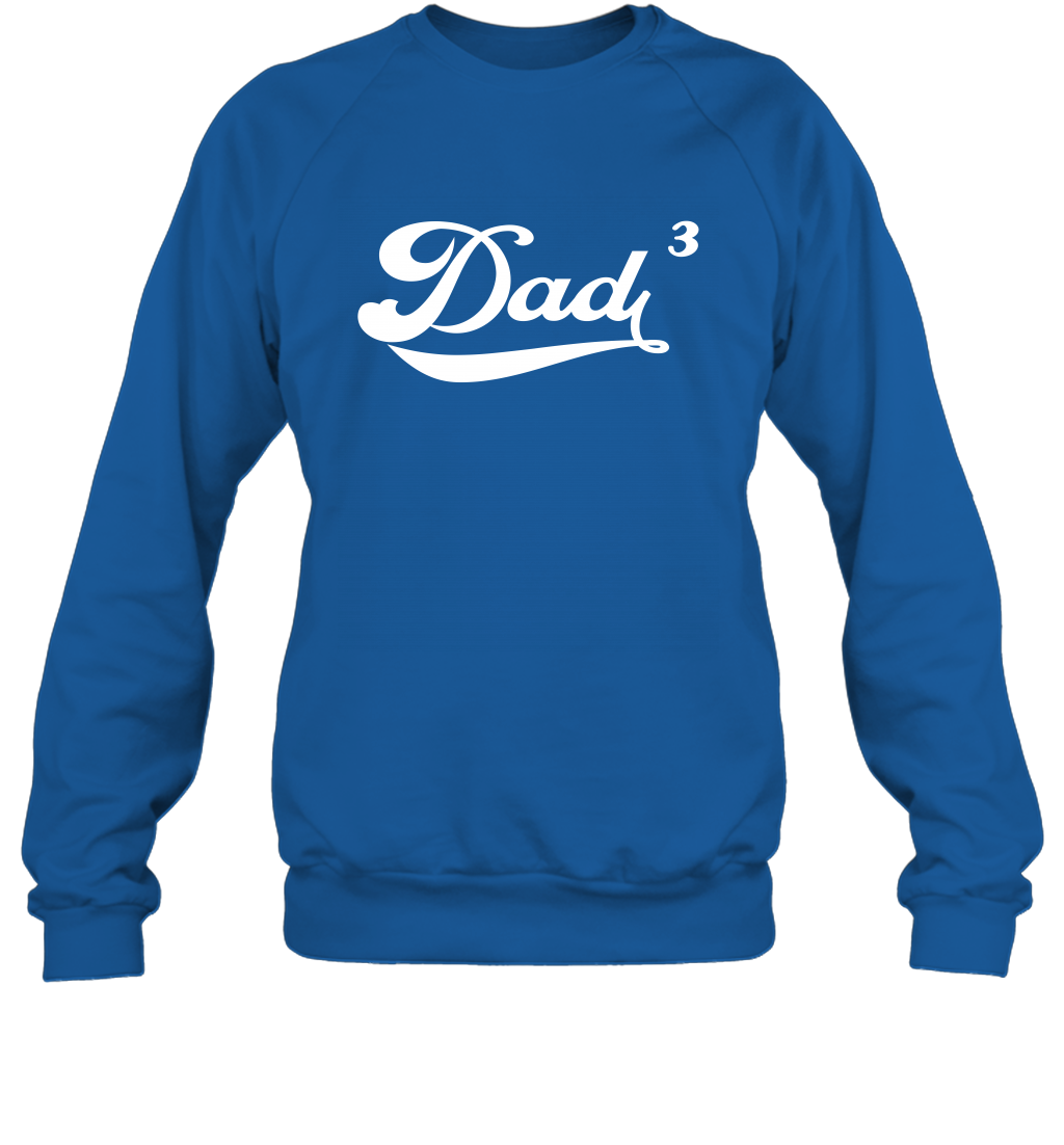 Dad 3 Cubed Dad To The Third Power Three Kids Shirt Sweatshirt Sweatshirt Royal