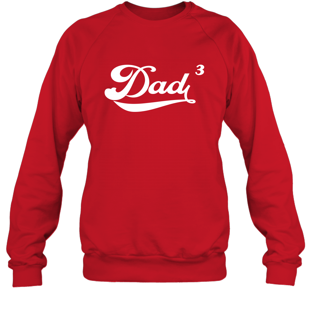 Dad 3 Cubed Dad To The Third Power Three Kids Shirt Sweatshirt Sweatshirt Red