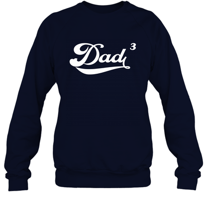 Dad 3 Cubed Dad To The Third Power Three Kids Shirt Sweatshirt Sweatshirt Navy