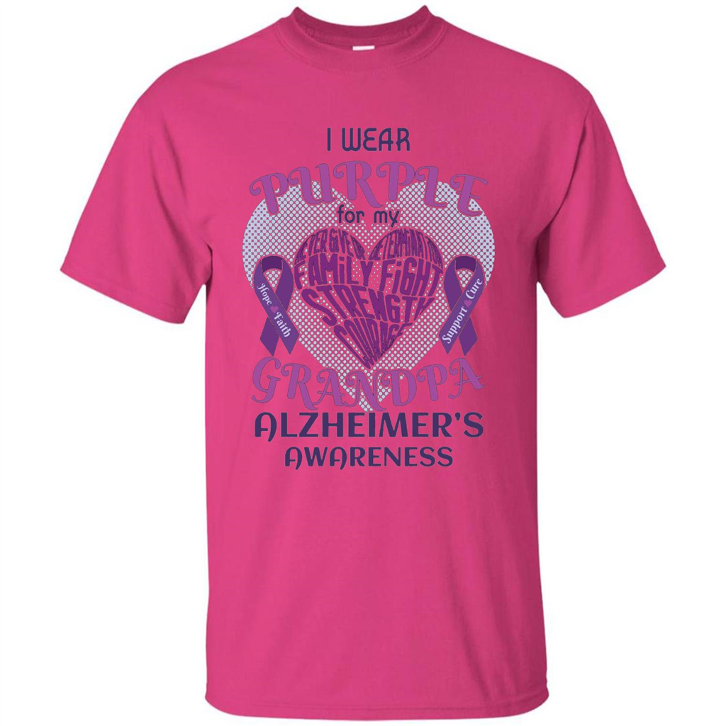 I Wear Purple For My Grandpa Alzheimer's Awareness T-Shirt Heliconia