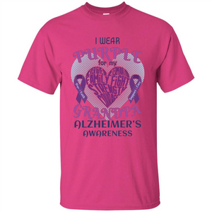 I Wear Purple For My Grandpa Alzheimer's Awareness T-Shirt