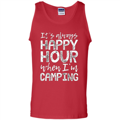 It's Always Happy Hour When I'm Camping T-shirt Red