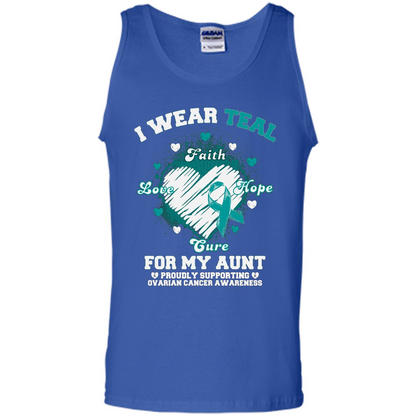 I Wear Teal For My Aunt - Ovarian Cancer Awareness T-Shirt Royal