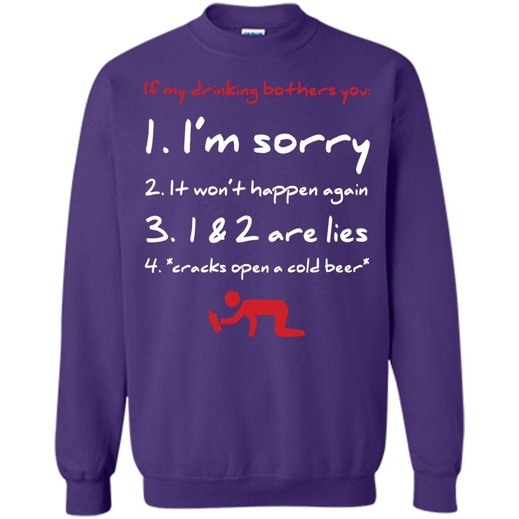 Beer T-shirt If My Drinking Bothers You T-shirt Purple