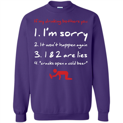 Beer T-shirt If My Drinking Bothers You T-shirt Purple