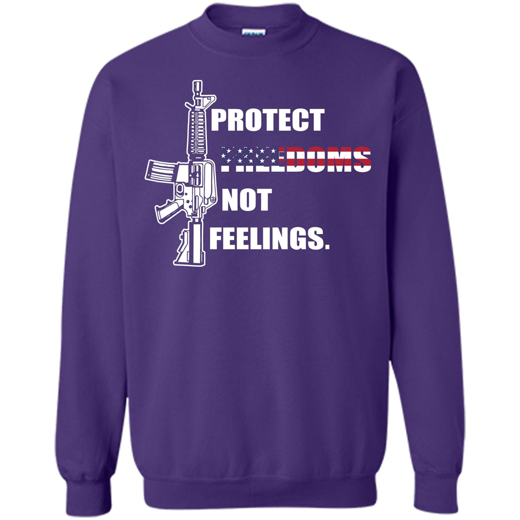 Military T-shirt Protect Freedoms Not Feelings Purple