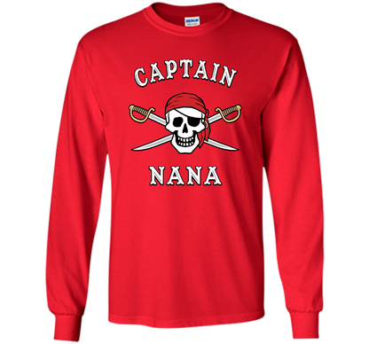 Captain Nana Funny Pirate T-shirt cool shirt Red