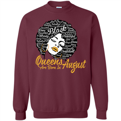 Queen Are Born In August T-shirt Maroon