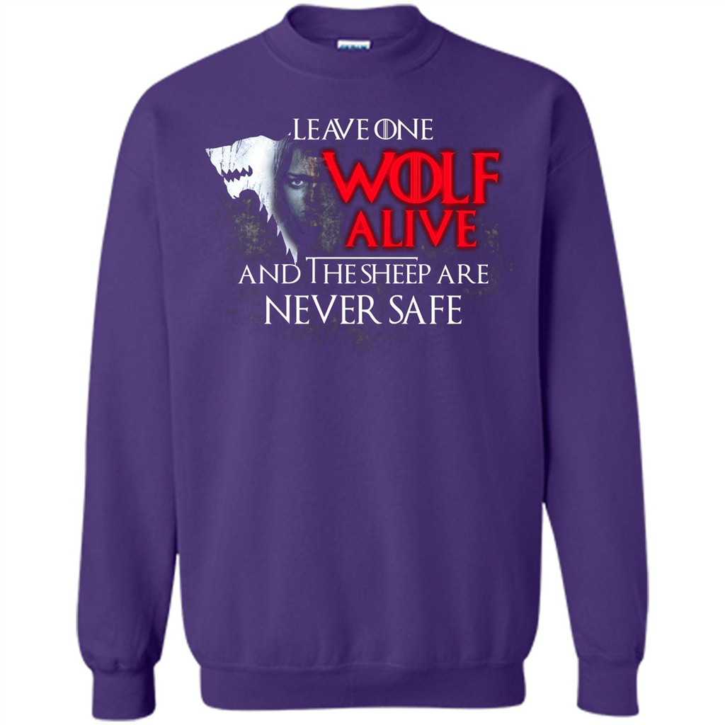 GOT T-shirt Leave One Wolf Alive And The Sheep Are Never Safe Purple