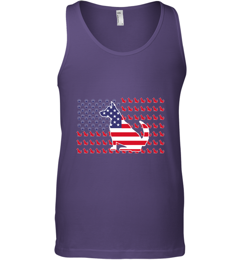 American Flag Dogs Lovers Shirt Tank Top Purple
