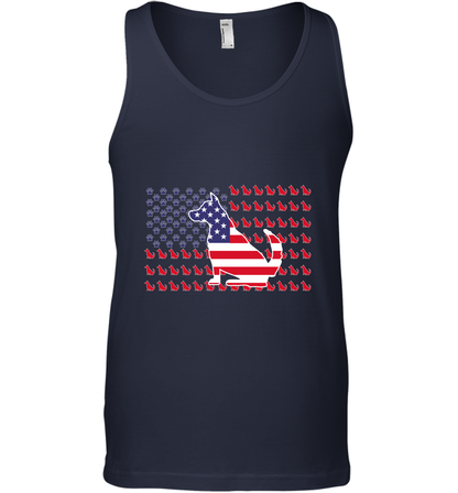 American Flag Dogs Lovers Shirt Tank Top Navy