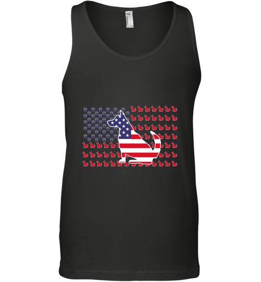 American Flag Dogs Lovers Shirt Tank Top Black