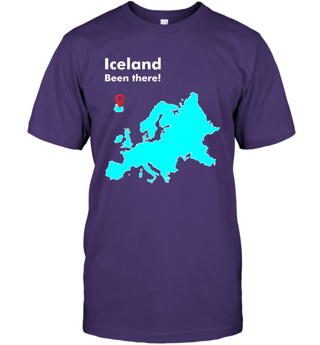 Iceland Been There Map Shirt T-Shirt T-Shirt Purple