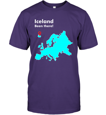 Iceland Been There Map Shirt T-Shirt T-Shirt Purple