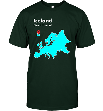Iceland Been There Map Shirt T-Shirt T-Shirt Forest Green