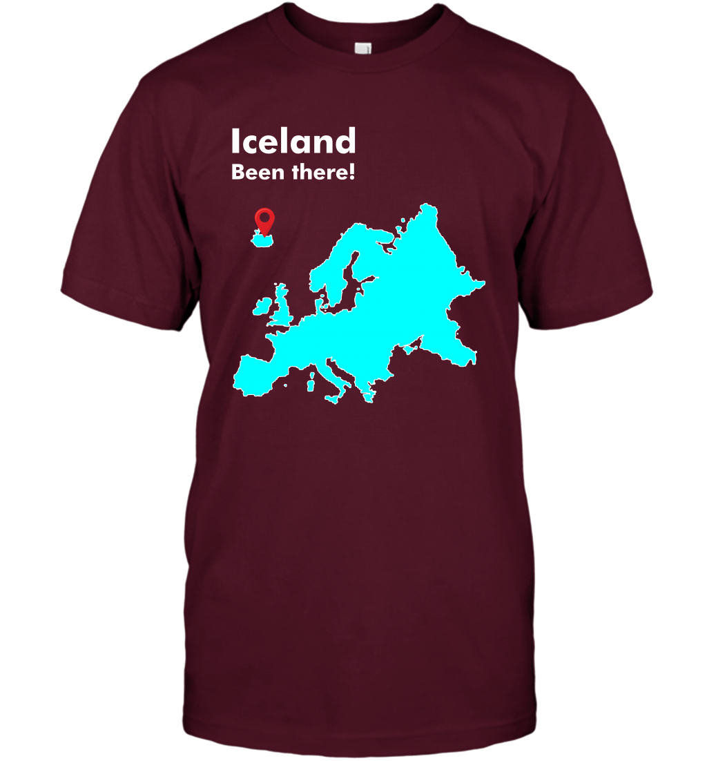Iceland Been There Map Shirt T-Shirt T-Shirt Maroon