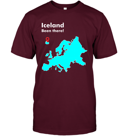 Iceland Been There Map Shirt T-Shirt T-Shirt Maroon