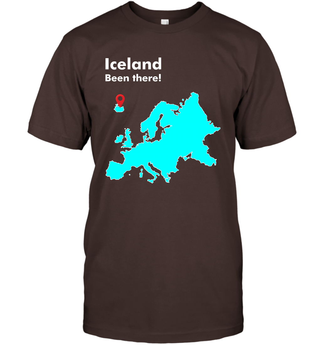 Iceland Been There Map Shirt T-Shirt T-Shirt Dark Chocolate